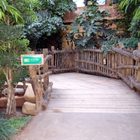 Zoo Leipzig, Holzbauten in der Tropenhalle Godwanaland