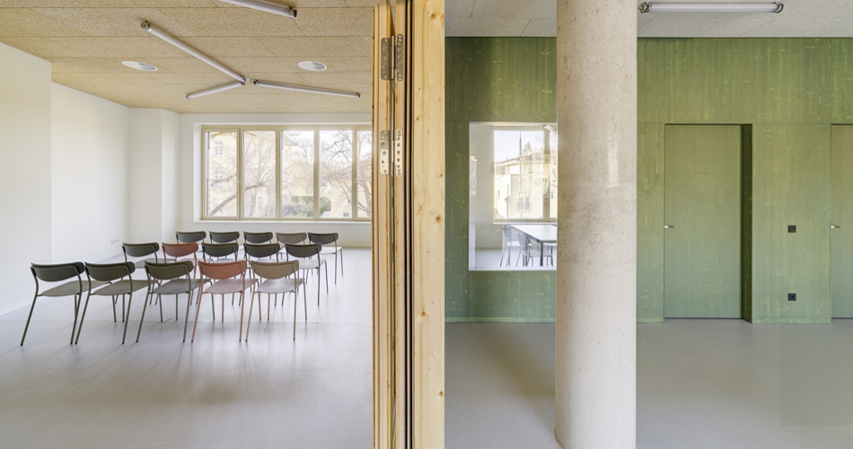Innenbau im neuen SOS Kinderdorfzentrum in Leipzig-Connewitz