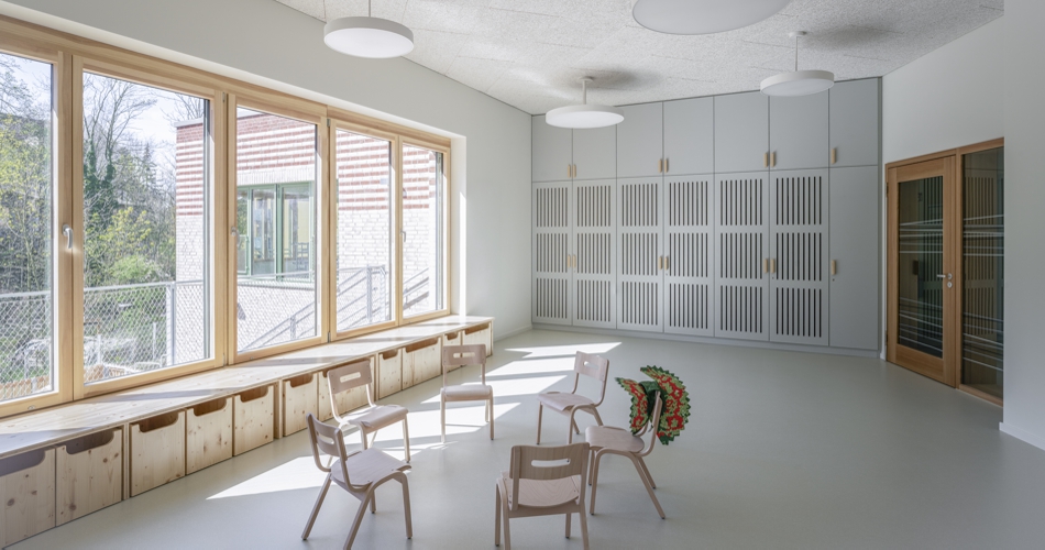 Innenbau im neuen SOS Kinderdorfzentrum in Leipzig-Connewitz
